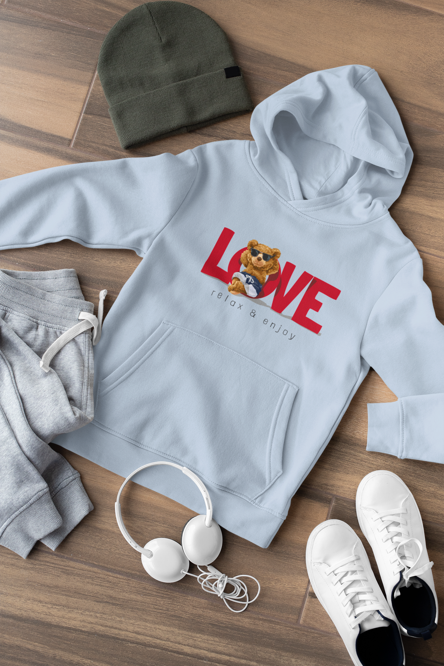 Kinder Hoodie Pullover Bio Baumwolle Hochwertig Langlebig - Teddy Love relax and enjoy - Mini Cruiser Hoodie 2.0 ST/ST SH