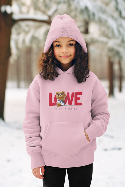 Teddy Love relax and enjoy - Hochwertiger Mittelschwerer Fleece-Hoodie für Jugendliche - Weltweit Verfügbar - GL