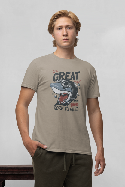 The Great Ride Shark - Camiseta unisex de manga corta de algodón orgánico para adultos Creator T-Shirt 2.0 ST/St SH