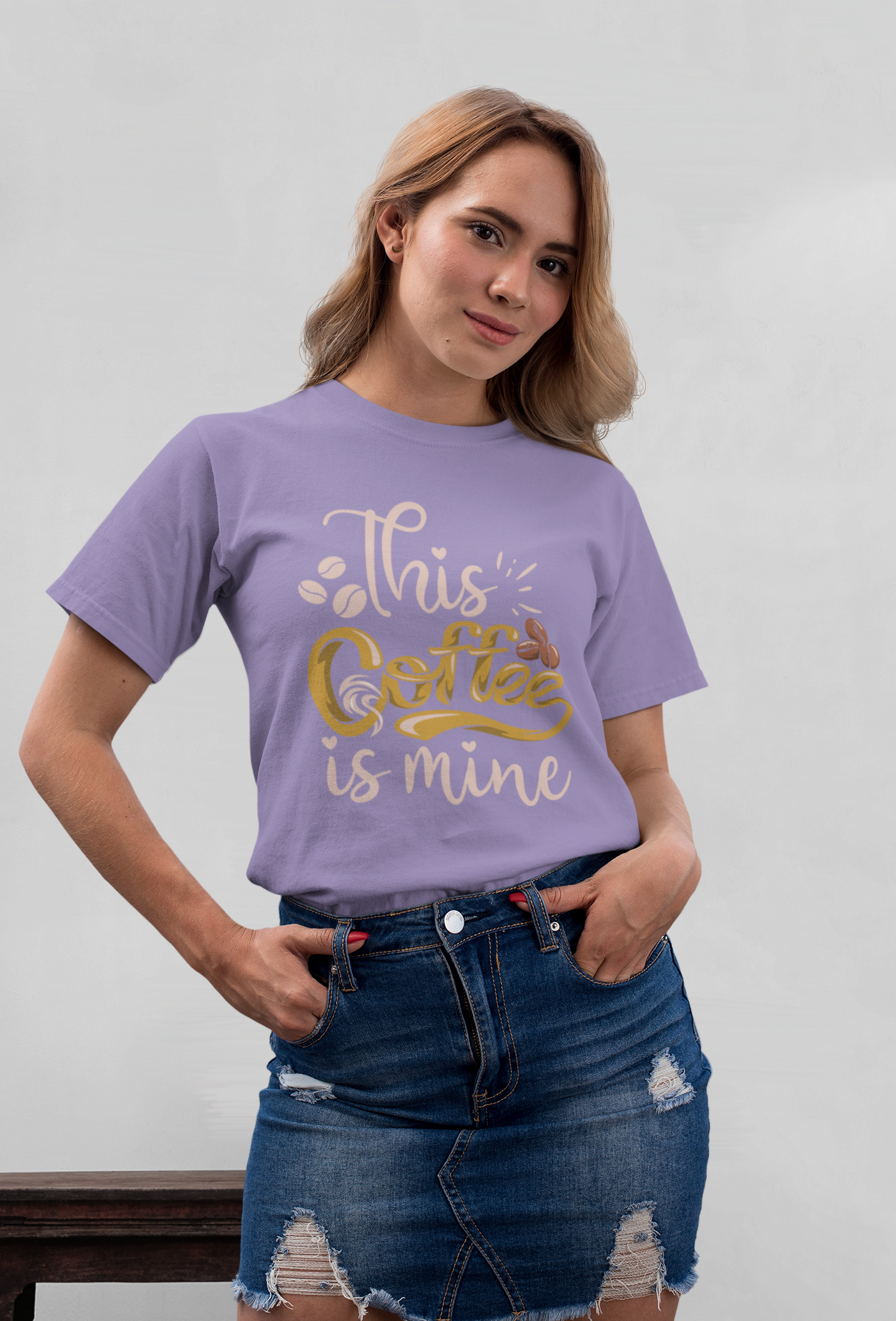 This Coffee is mine Front - Unisex Erwachsenen Bio Baumwolle Kurzarm Shirt Creator T-Shirt 2.0 ST/ST SH