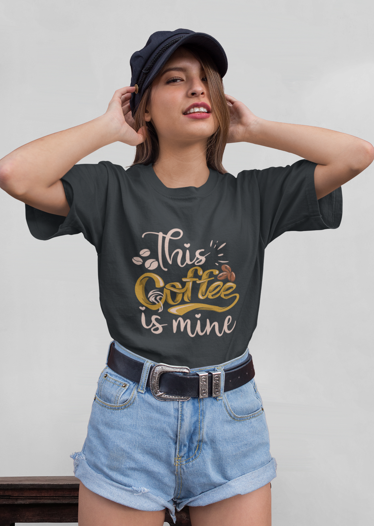 This Coffee is mine Front - Unisex Erwachsenen Bio Baumwolle Kurzarm Shirt Creator T-Shirt 2.0 ST/ST SH