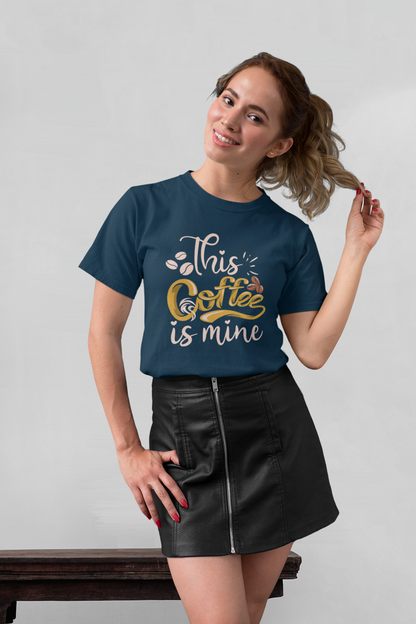 This Coffee is mine Front - Unisex Erwachsenen Bio Baumwolle Kurzarm Shirt Creator T-Shirt 2.0 ST/ST SH