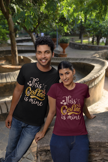 This Coffee is mine Front - Unisex Erwachsenen Bio Baumwolle Kurzarm Shirt Creator T-Shirt 2.0 ST/ST SH