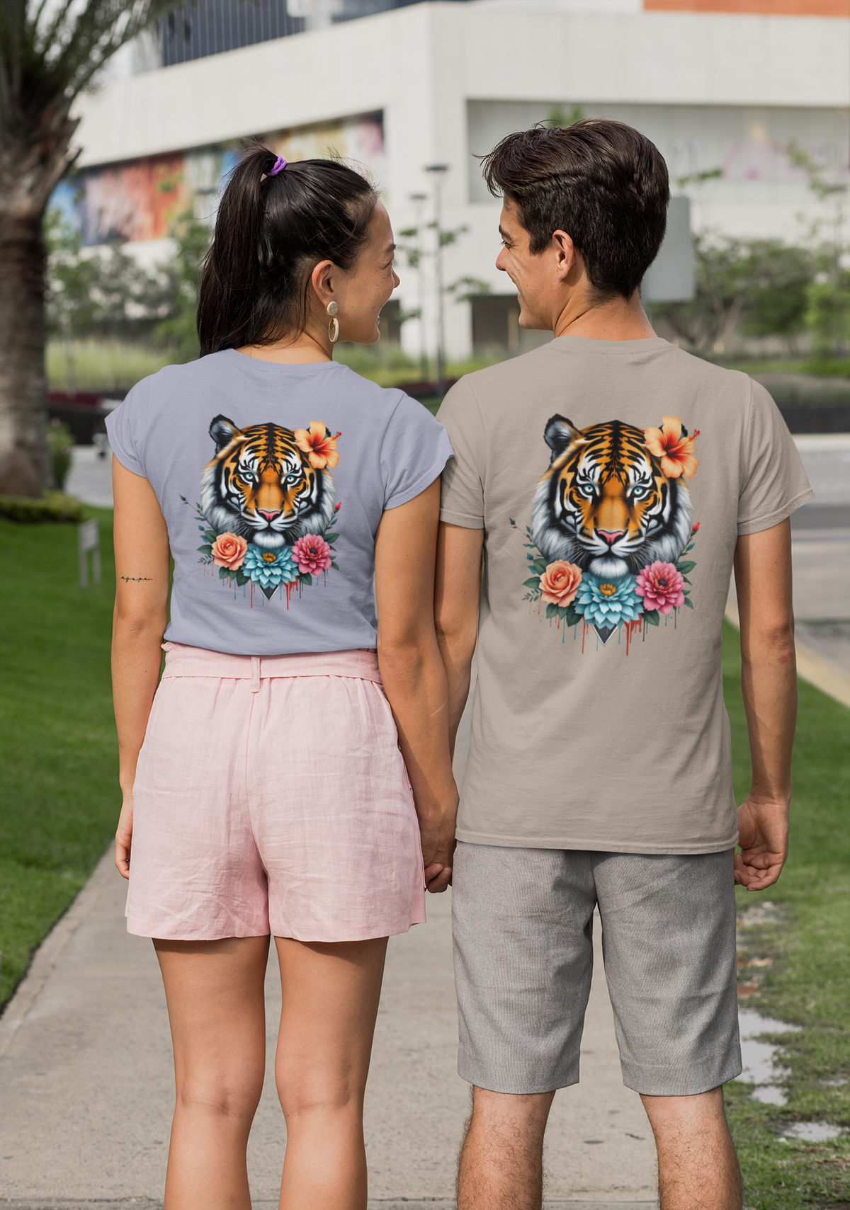 Tiger Passion in Flowers FlowerPower Back - Camiseta unisex Bio Creator ST/ST SH
