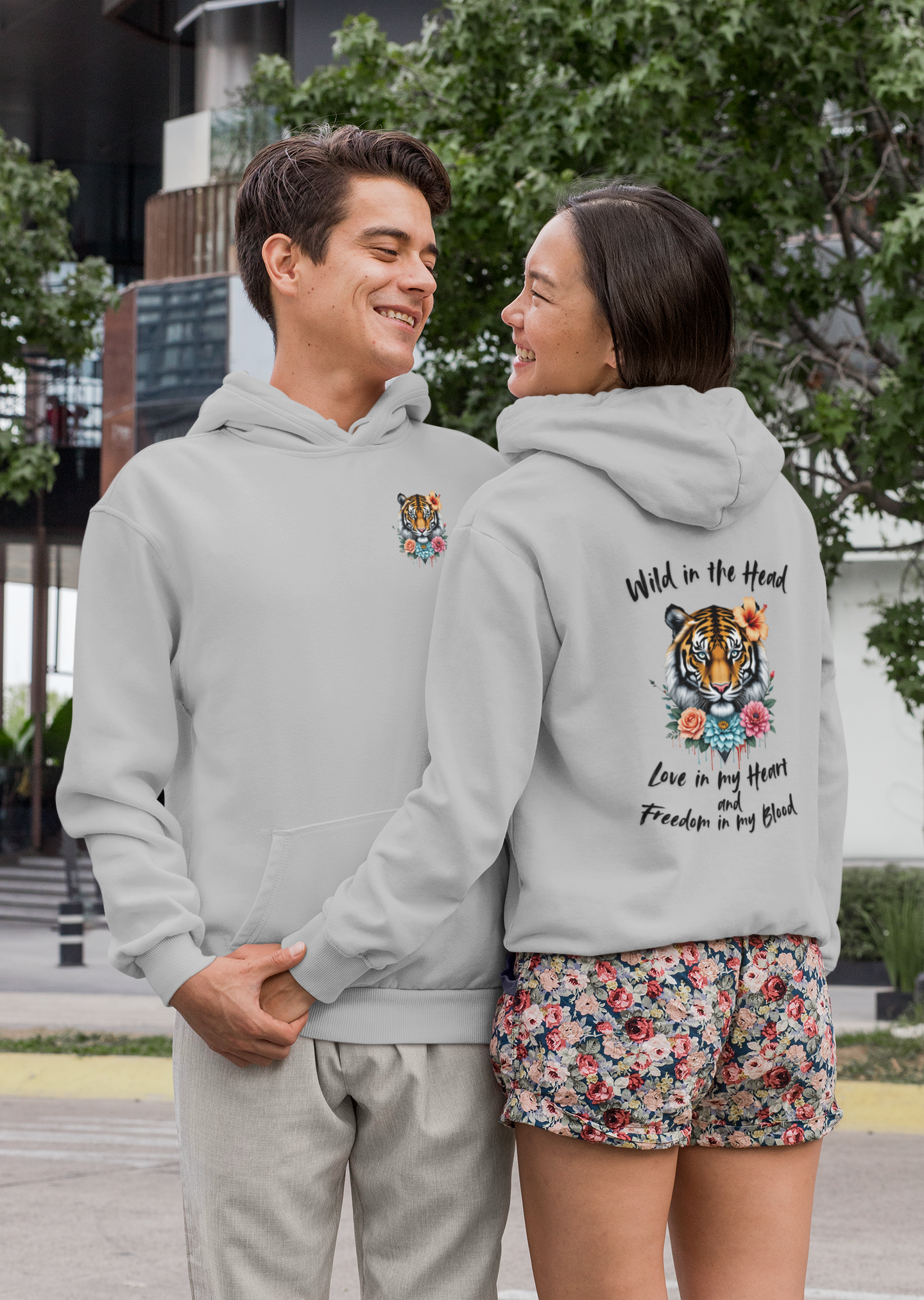 Tiger Wild in the Head Love in my Heart Freedom Blood BS - Unisex Erwachsenen Bio Cruiser Hoodie ST/ST SH