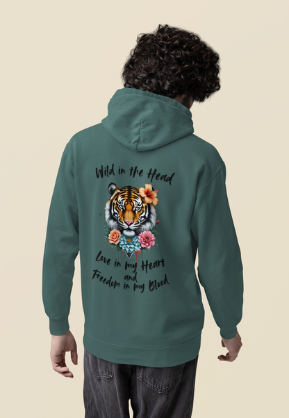 Tiger Wild in the Head Love in my Heart Freedom Blood BS - Unisex Erwachsenen Bio Organic Cruiser Hoodie 2.0 ST/ST
