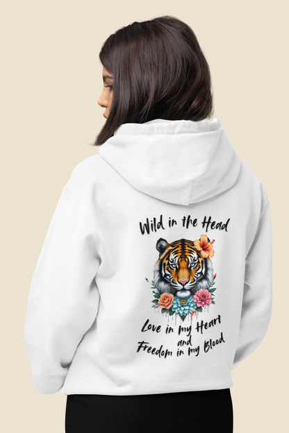 Tiger Wild in the Head Love in my Heart Freedom Blood BS - Unisex Erwachsenen Bio Organic Cruiser Hoodie 2.0 ST/ST