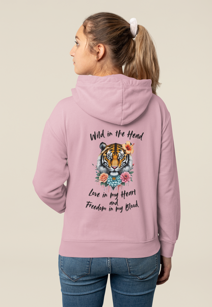 Tiger Wild in the Head Love in my Heart Freedom Blood BS - Unisex Erwachsenen Bio Organic Cruiser Hoodie 2.0 ST/ST