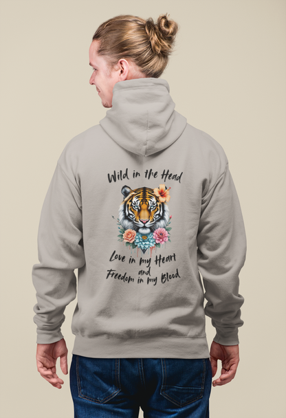 Tiger Wild in the Head Love in my Heart Freedom Blood BS - Unisex Erwachsenen Bio Organic Cruiser Hoodie 2.0 ST/ST