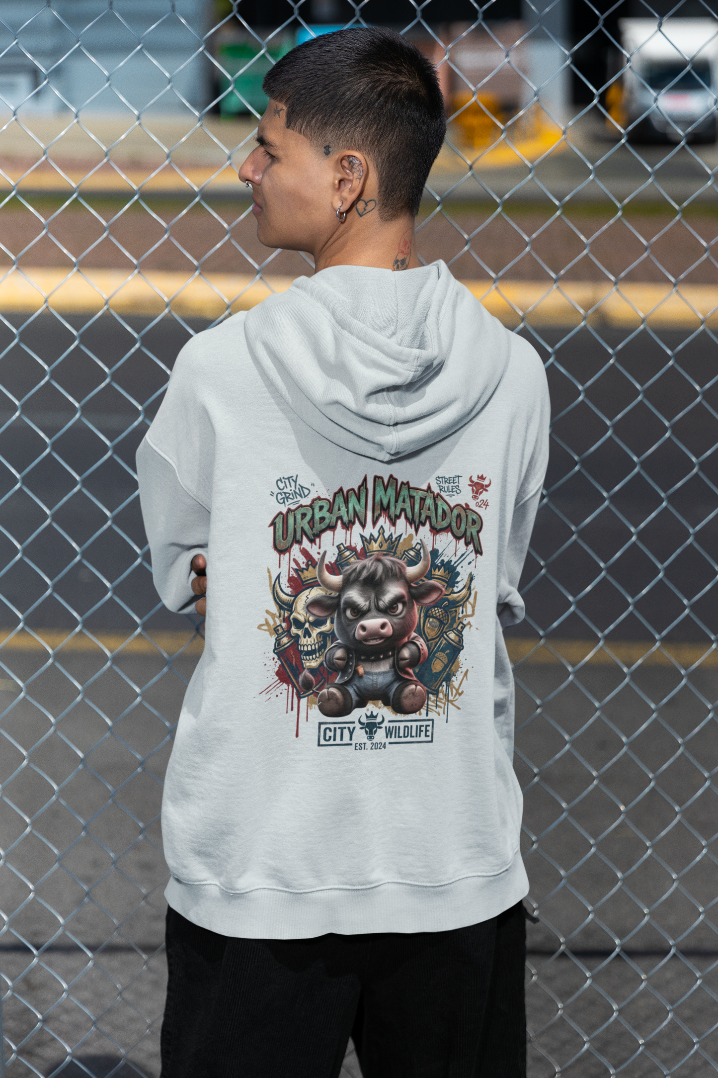 URBAN MATADOR TORRO Cryo Streetwear - Slammer Organic Oversized Unisex Hoodie Adults SH