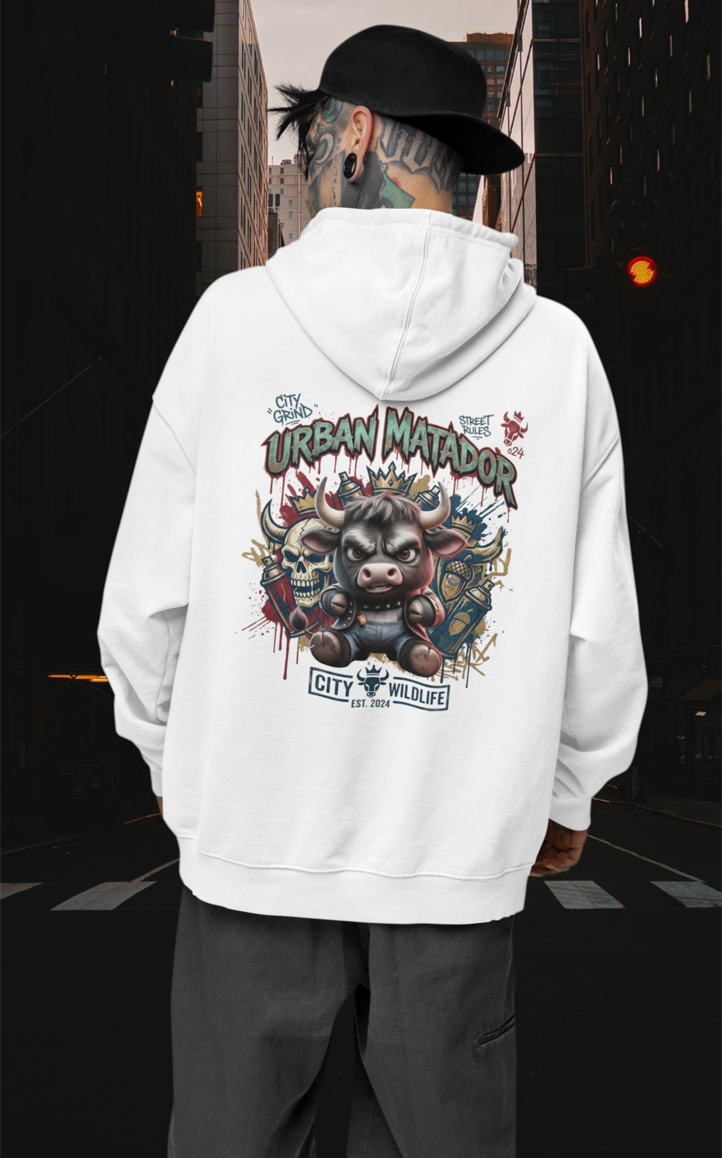 URBAN MATADOR TORRO Cryo Streetwear - Slammer Organic Oversized Unisex Hoodie Adults SH