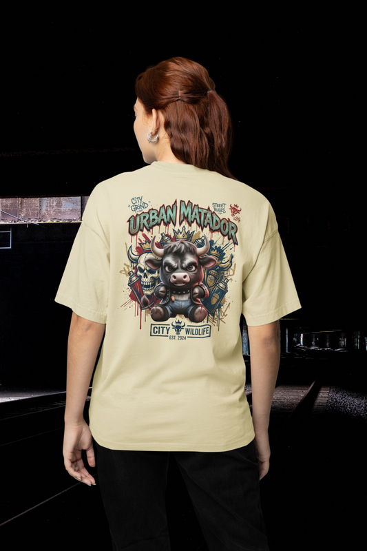 URBAN MATADOR TORRO Streetwear Backprint - Freestyler Bio Oversized Unisex T-Shirt Erwachsenen SH