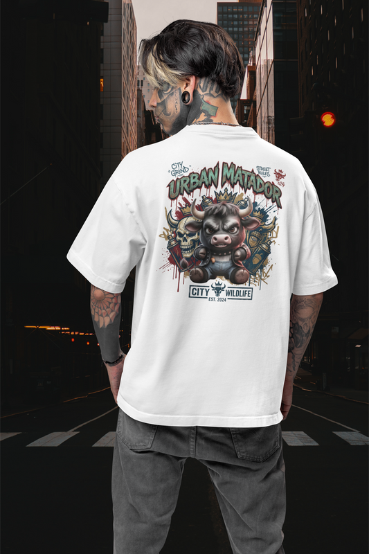 URBAN MATADOR TORRO Streetwear Backprint - Freestyler Bio Oversized Unisex T-Shirt Erwachsenen SH