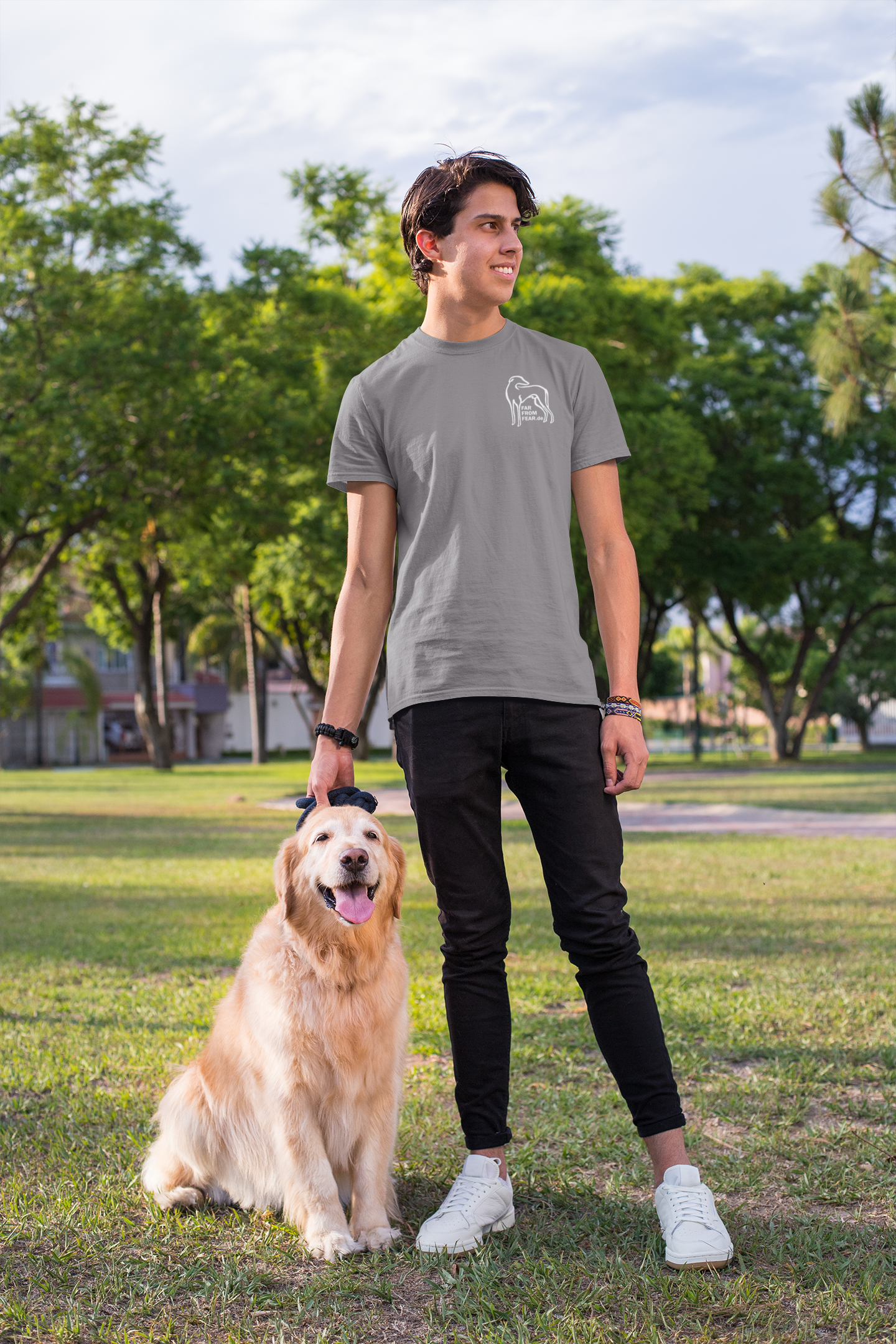 Unisex Premium organic Creator 2.0 ST/ST T-Shirt mit Logo Stick - FARFROMFEAR Tierschutz Einseitiger V1