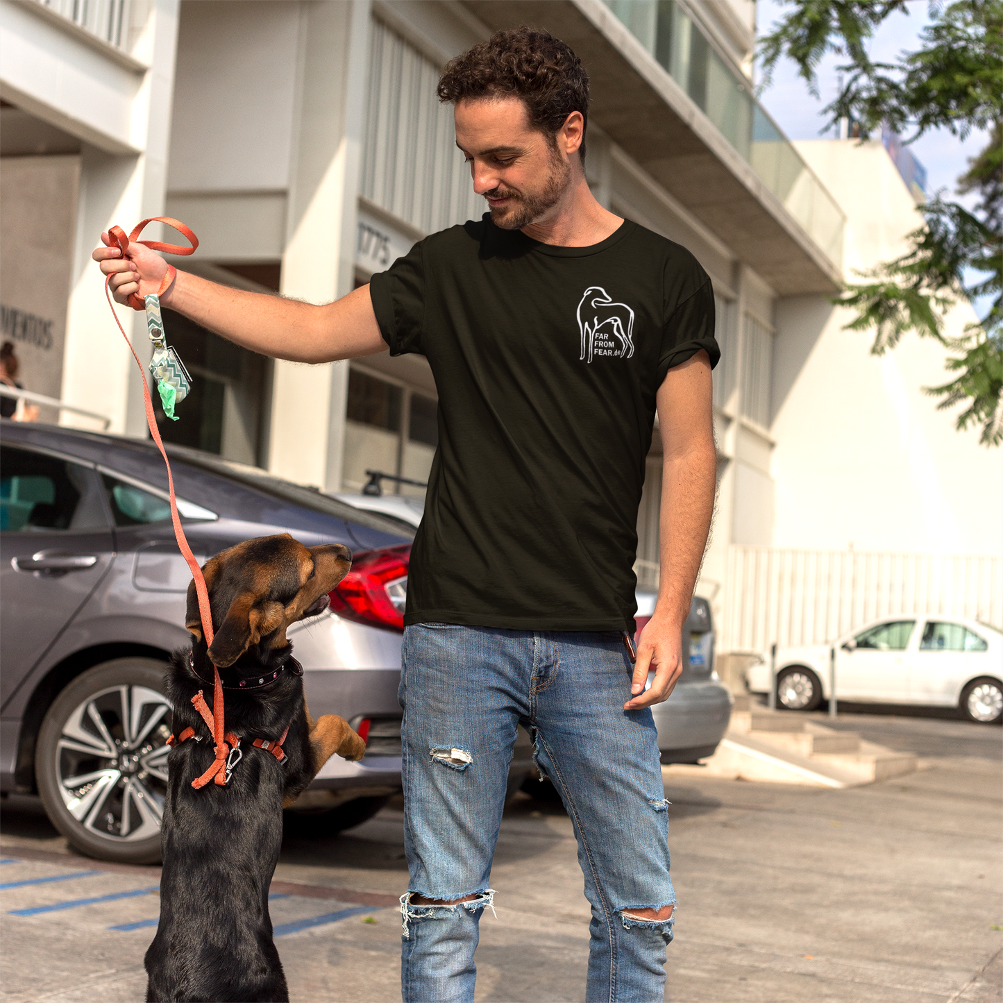 Unisex Premium organic Creator 2.0 ST/ST T-Shirt mit Logo Stick - FARFROMFEAR Tierschutz Einseitiger V1