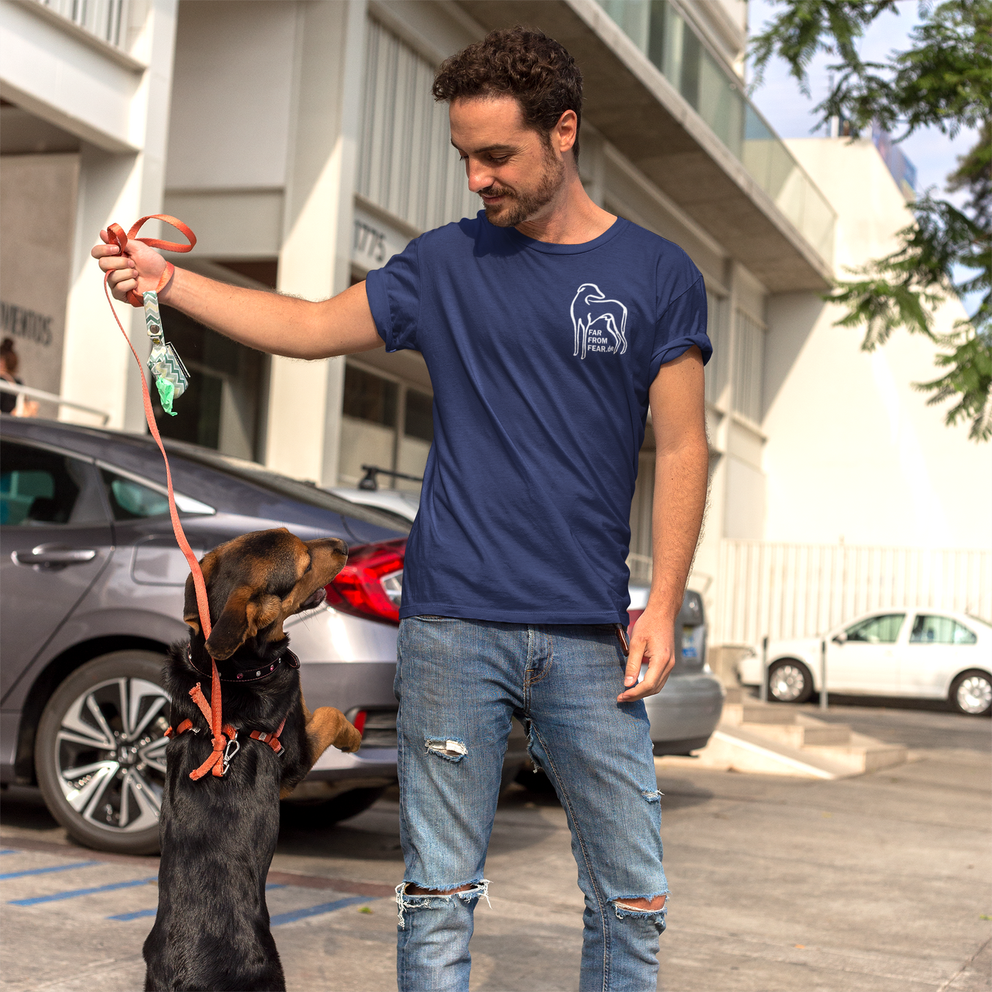 Unisex Premium organic Creator 2.0 ST/ST T-Shirt mit Logo Stick - FARFROMFEAR Tierschutz Einseitiger V1