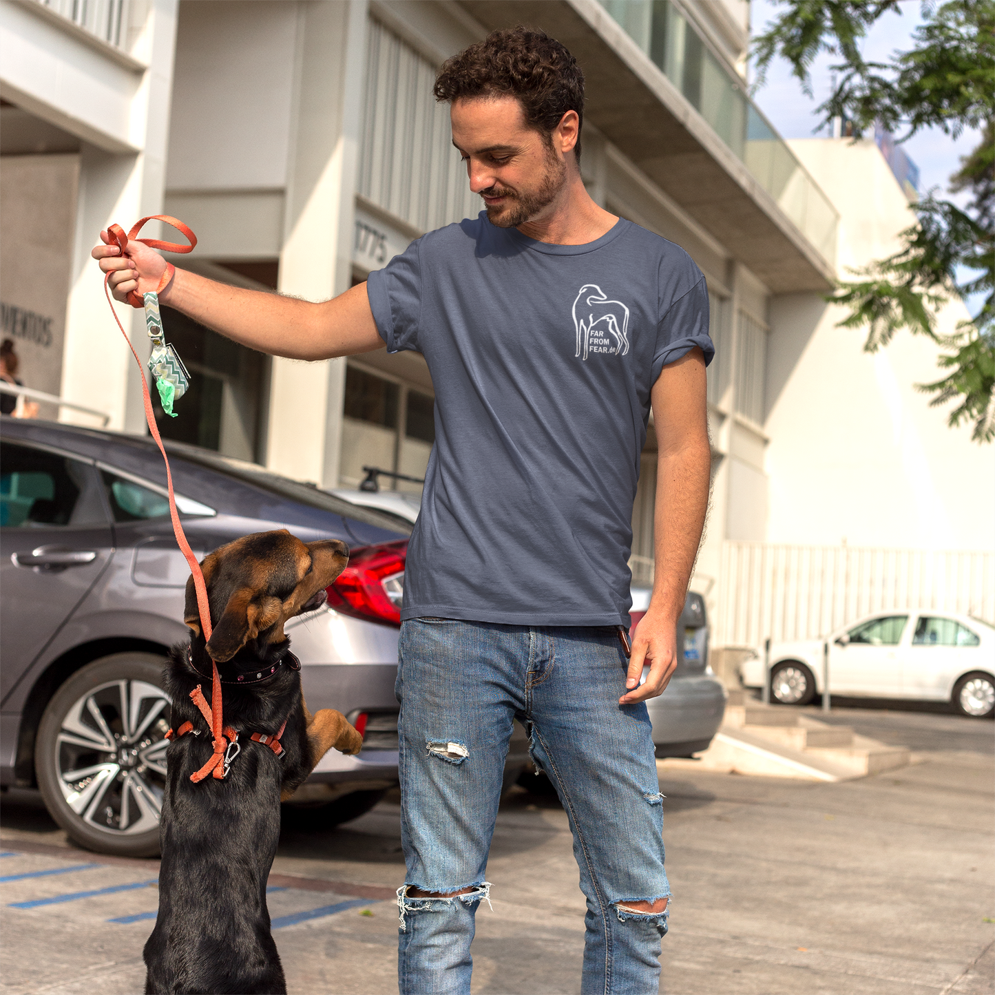 Unisex Premium organic Creator 2.0 ST/ST T-Shirt mit Logo Stick - FARFROMFEAR Tierschutz Einseitiger V1