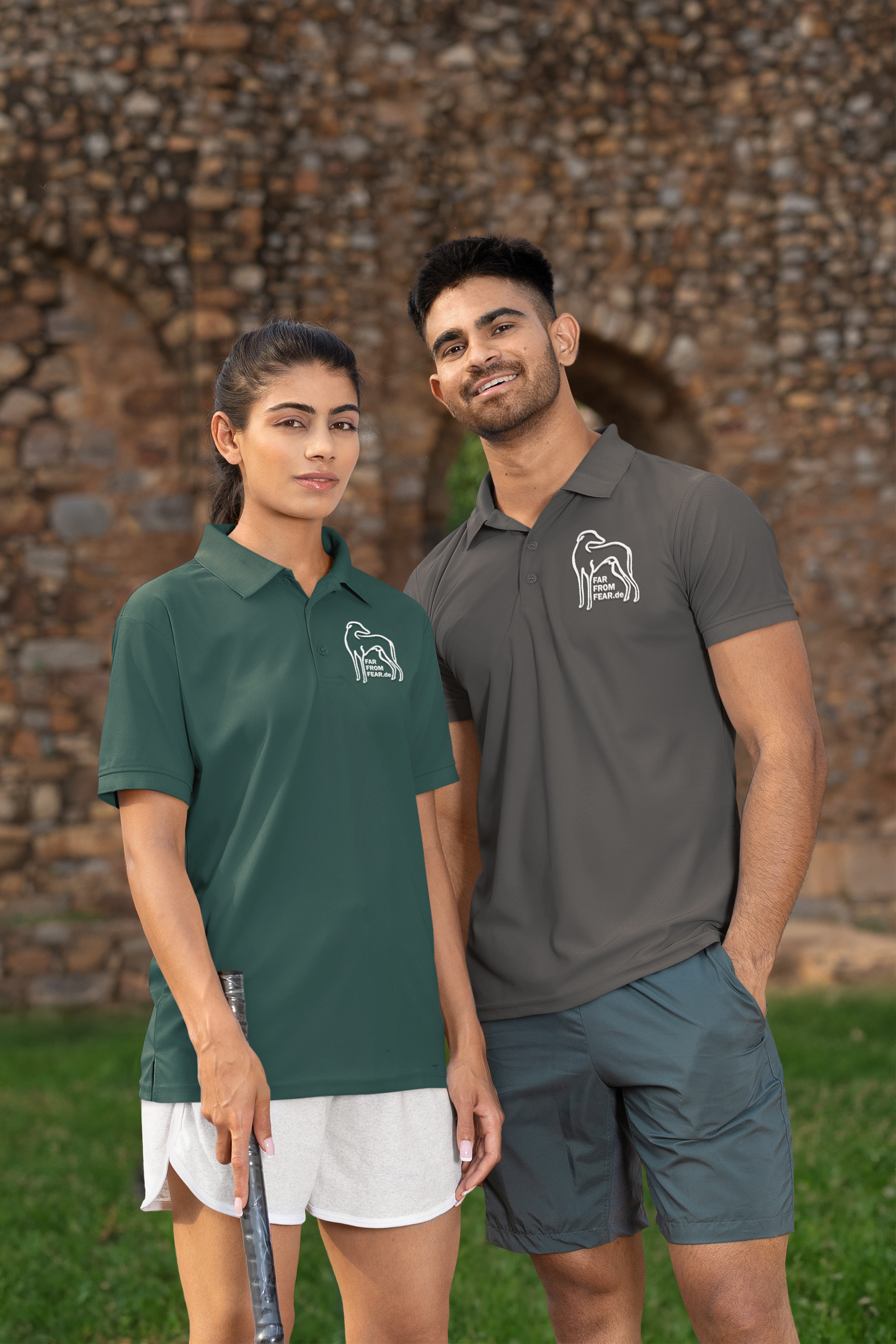 Unisex Prepster organic Polo Shirt 2.0 ST/ST mit Logo Stick - FARFROMFEAR Tierschutz Einseitiger Stick V1