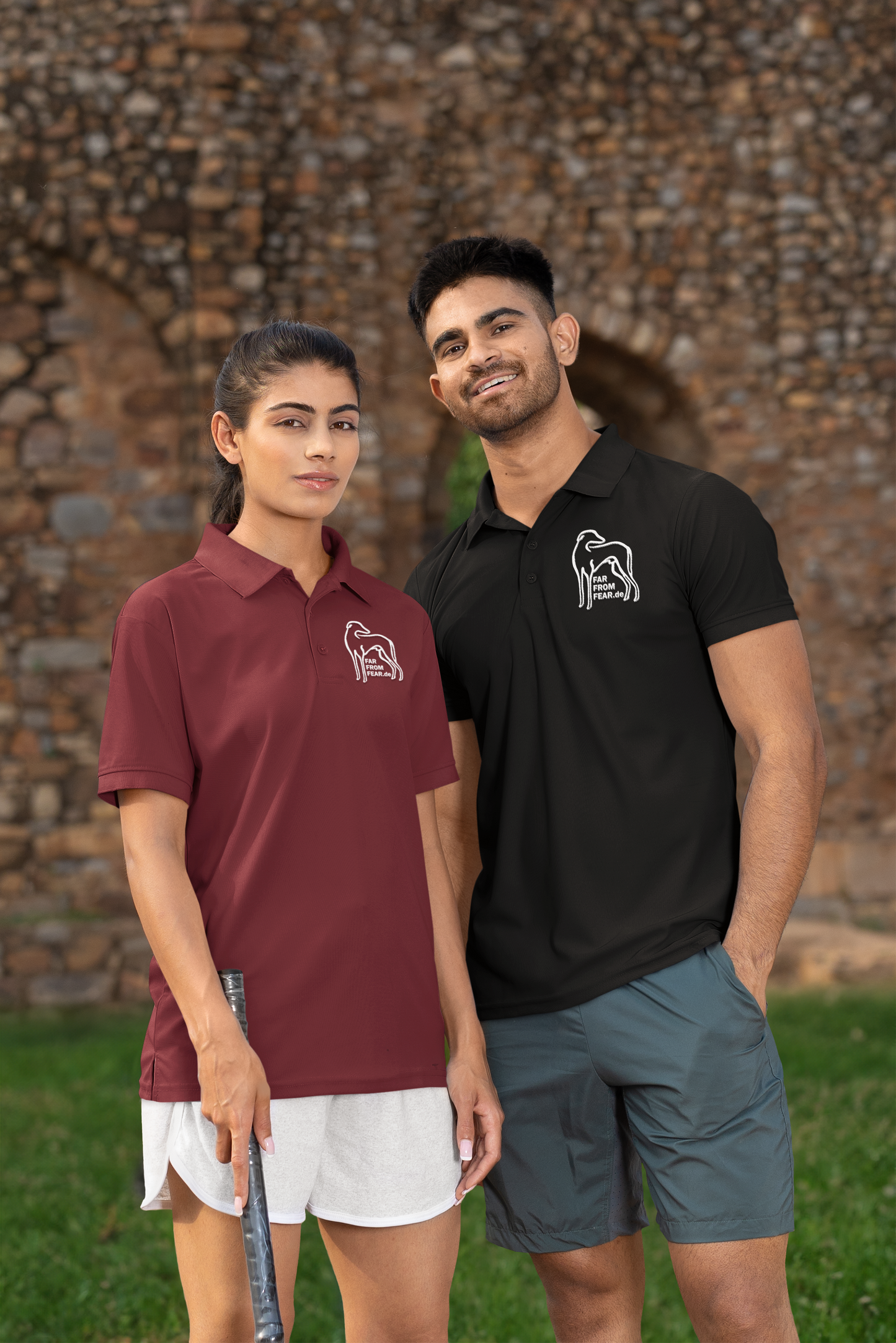 Unisex Prepster organic Polo Shirt 2.0 ST/ST mit Logo Stick - FARFROMFEAR Tierschutz Einseitiger Stick V1