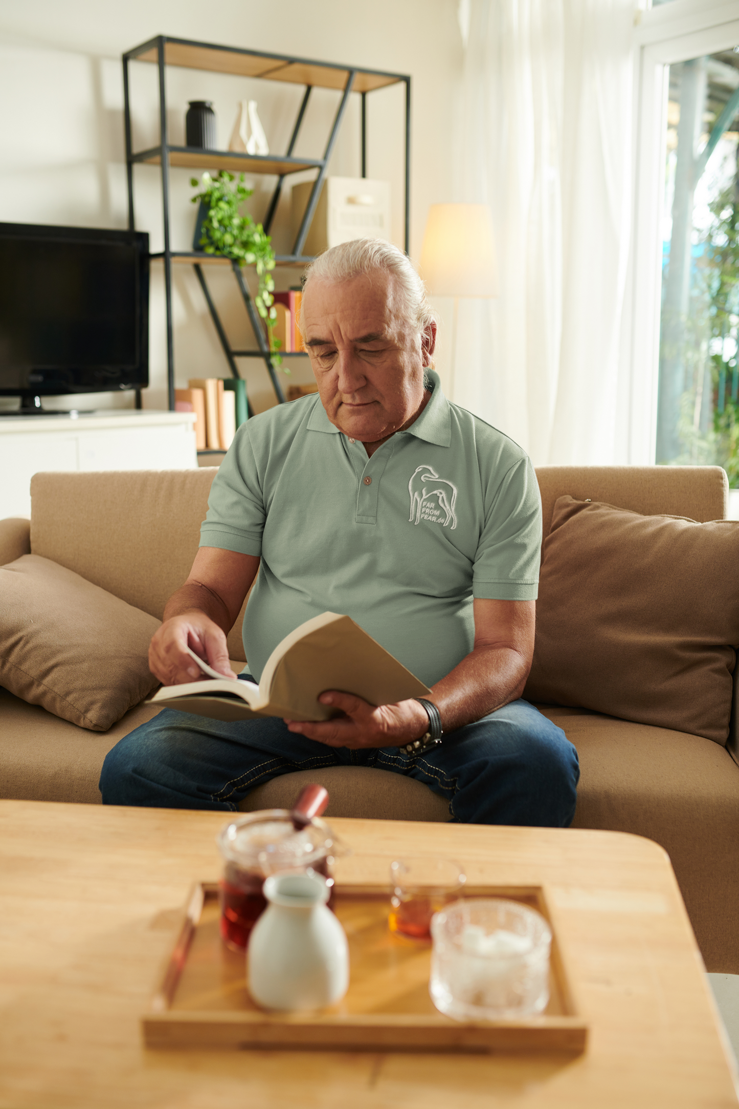 Unisex Prepster organic Polo Shirt 2.0 ST/ST mit Logo Stick - FARFROMFEAR Tierschutz Einseitiger Stick V1