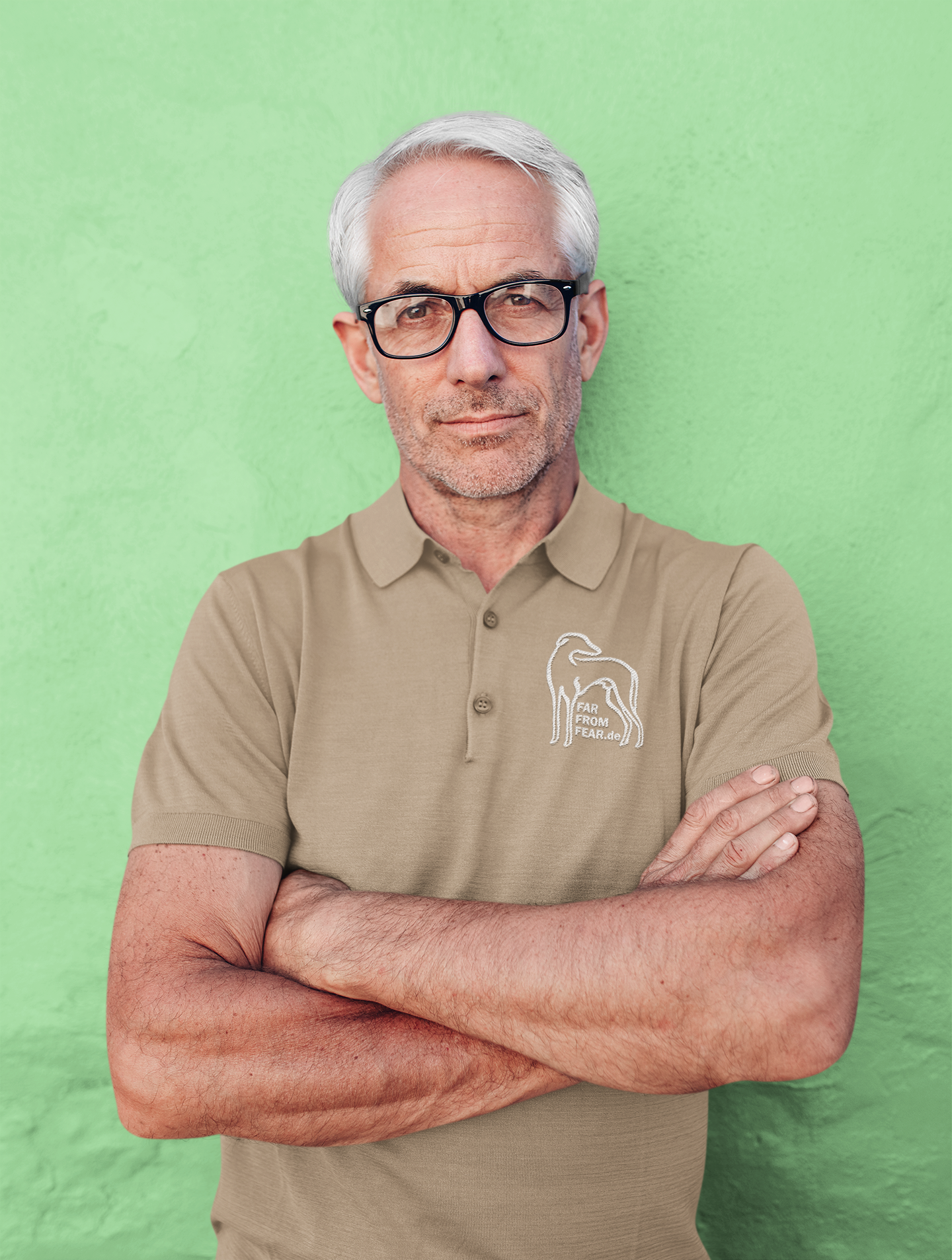 Unisex Prepster organic Polo Shirt 2.0 ST/ST mit Logo Stick - FARFROMFEAR Tierschutz Einseitiger Stick V1