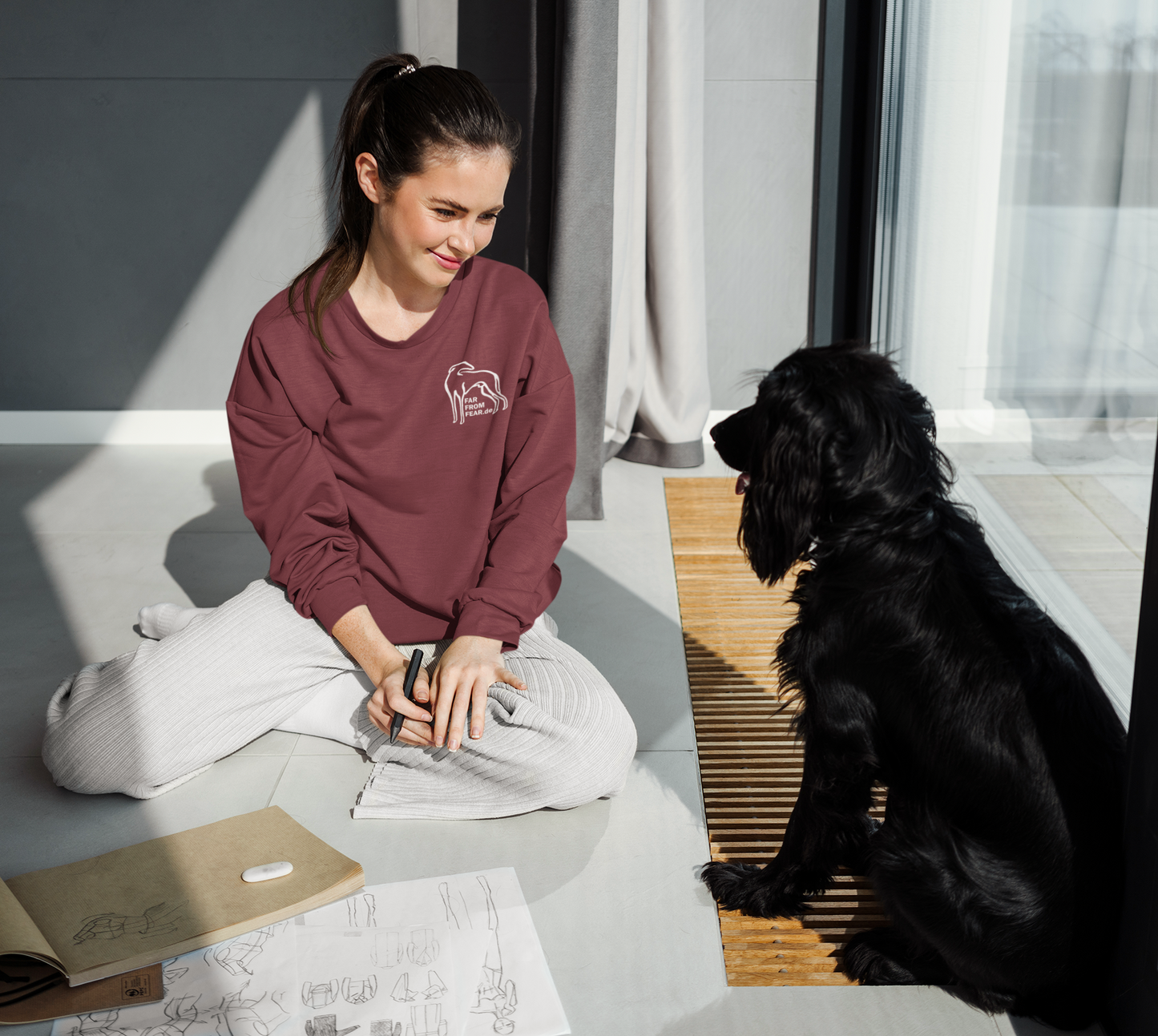 Unisex organic Changer Sweatshirt 2.0 ST/ST mit Logo Stick - FARFROMFEAR Tierschutz Einseitiger Stick V1