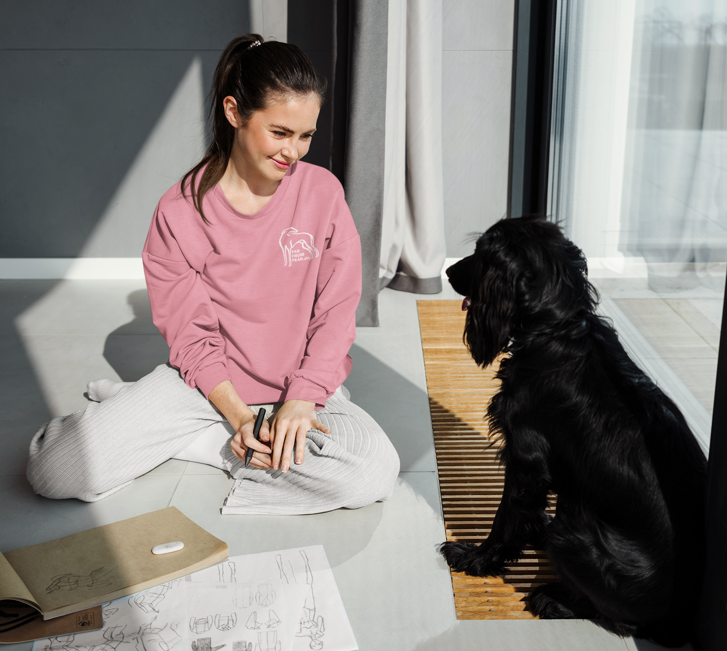 Unisex organic Changer Sweatshirt 2.0 ST/ST mit Logo Stick - FARFROMFEAR Tierschutz Einseitiger Stick V1