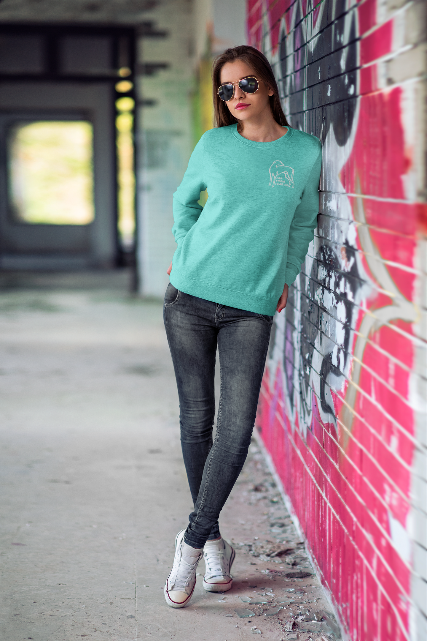Unisex organic Changer Sweatshirt 2.0 ST/ST mit Logo Stick - FARFROMFEAR Tierschutz Einseitiger Stick V1