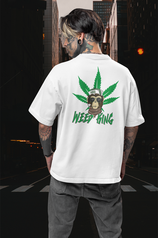 WEED KING Streetwear Estampado en la espalda - Freestyler Organic Oversized Unisex T-Shirt Adulto SH