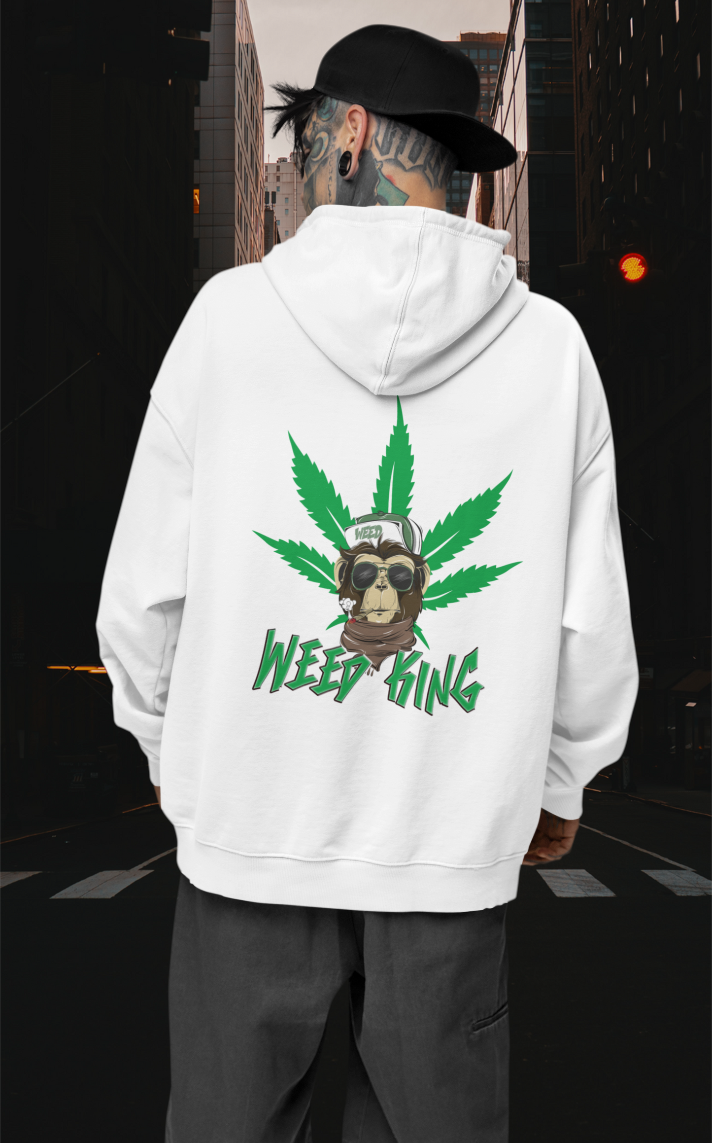 WEED KING Streetwear Backside - Slammer Bio Oversized Unisex Hoodie Erwachsenen SH