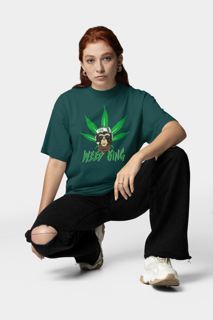 WEED KING Streetwear Frontprint - Freestyler Bio Oversized Unisex T-Shirt Erwachsenen SH