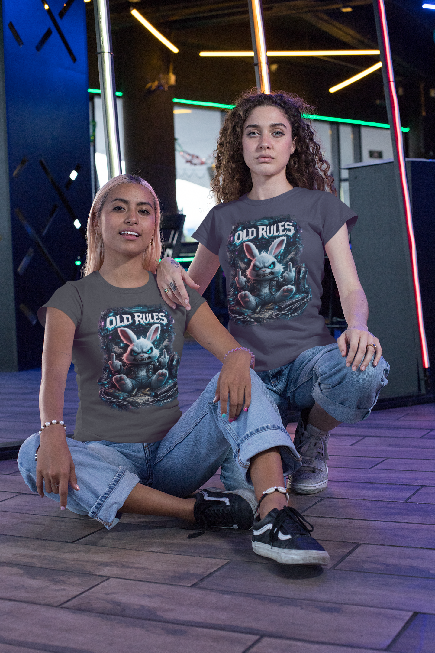 WHITE NOISE OLD RULES Cyberpunk Kryot Streetwear - Creator Unisex Bio T-Shirt Erwachsenen SH