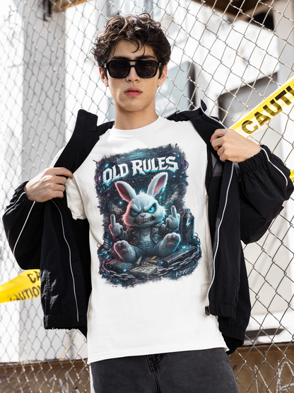 WHITE NOISE OLD RULES Cyberpunk Kryot Streetwear - Creator Unisex Bio T-Shirt Erwachsenen SH