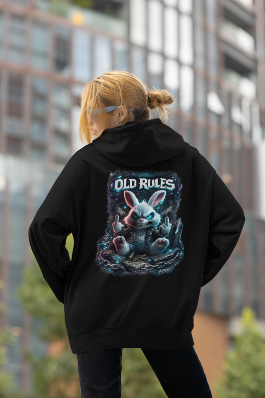WHITE NOISE OLD RULES Cyberpunk Kryot Streetwear - Slammer Bio Oversized Unisex Hoodie Erwachsenen SH