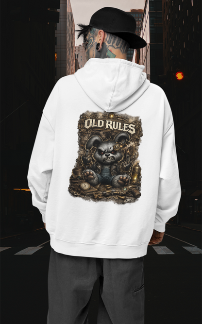 WHITE NOISE OLD RULES Steampunk Cryot Streetwear - Slammer Organic Oversized Unisex Hoodie Adult SH