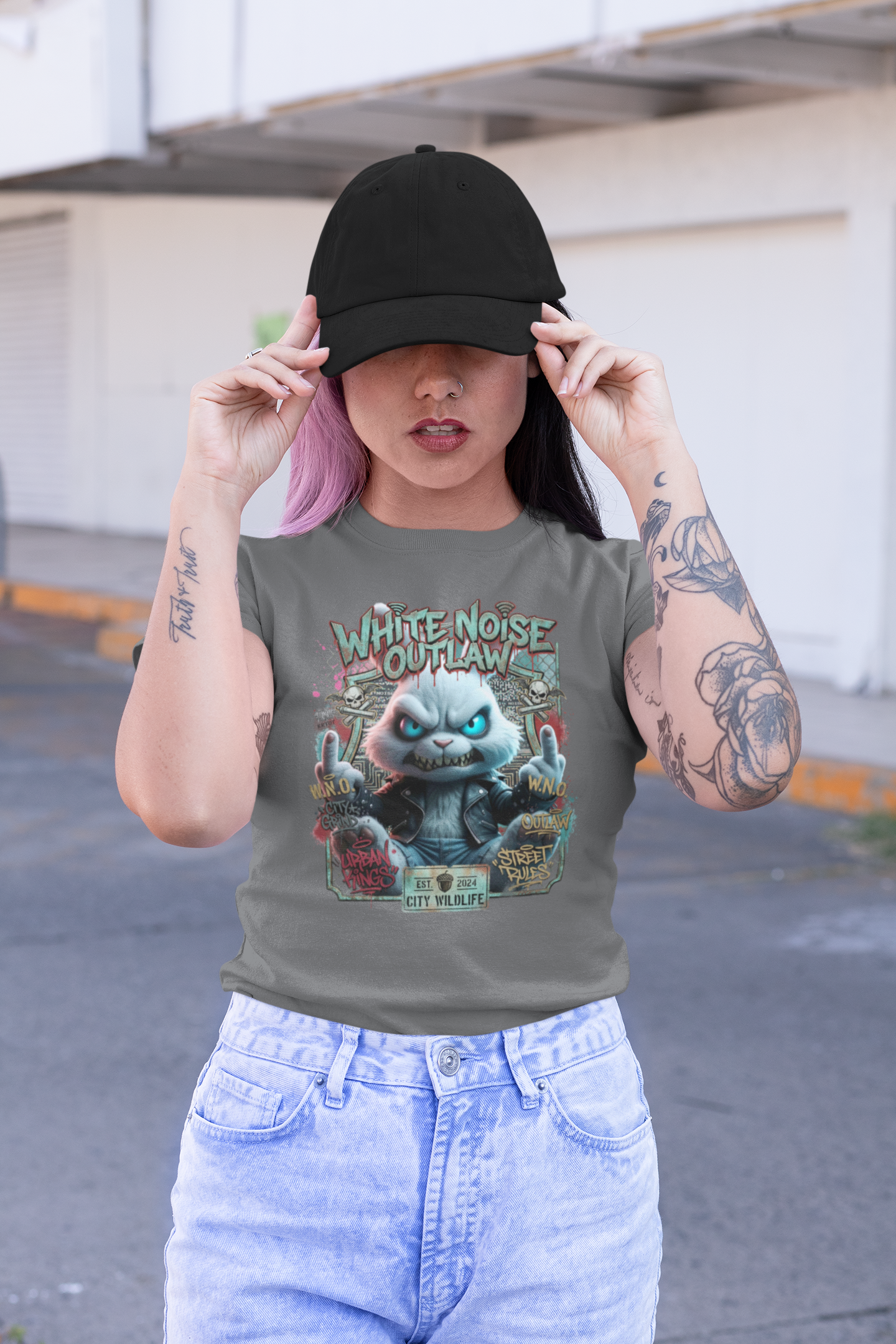 WHITE NOISE OUTLAW Kryot Streetwear - Creator Unisex Organic T-Shirt Adult SH
