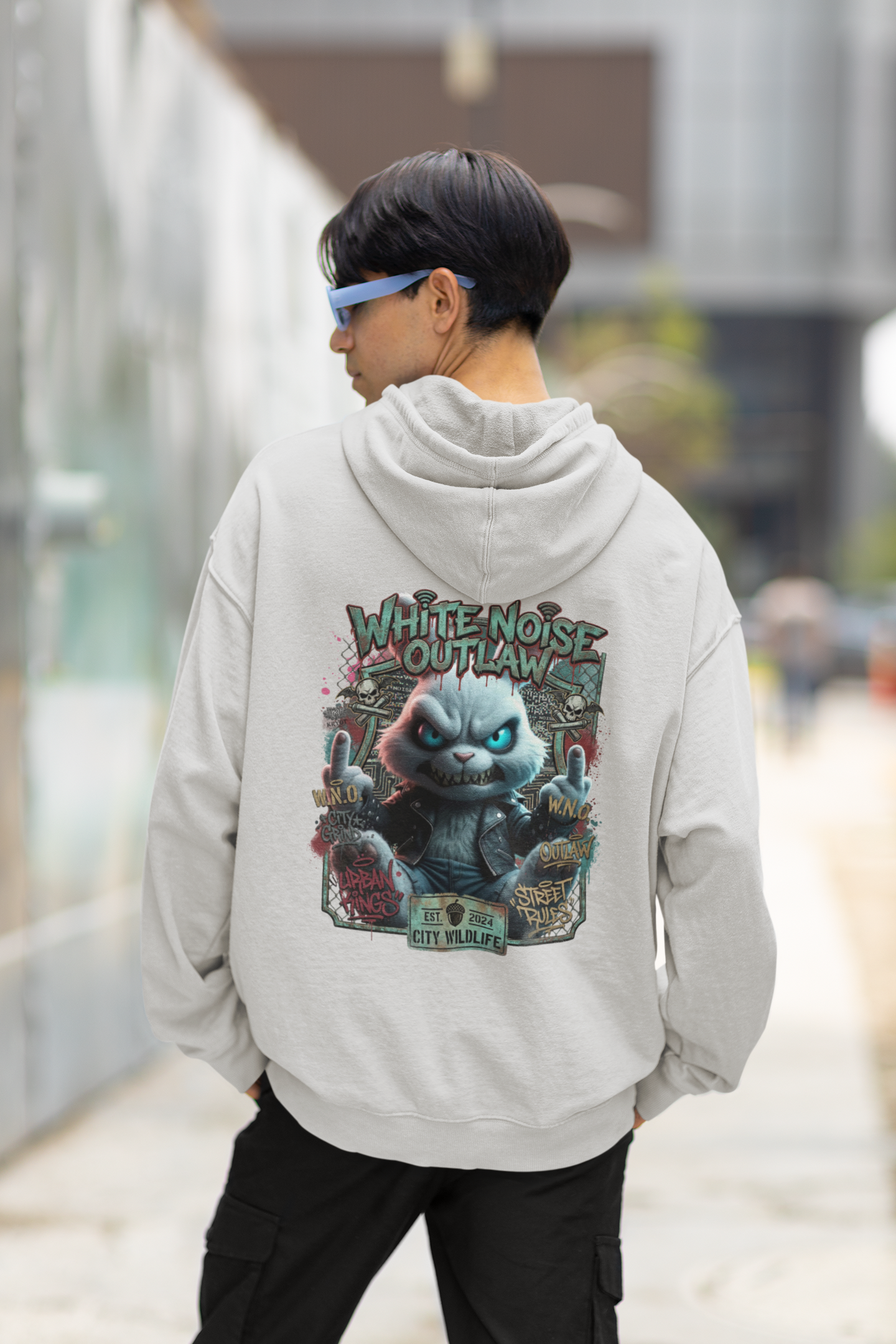 WHITE NOISE OUTLAW Kryot Streetwear - Slammer Organic Oversized Unisex Hoodie Adult SH