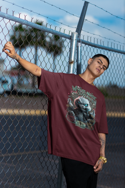 WHITE NOISE OUTLAW Kryot Streetwear Frontprint - Freestyler Bio Oversized Unisex T-Shirt Erwachsenen SH