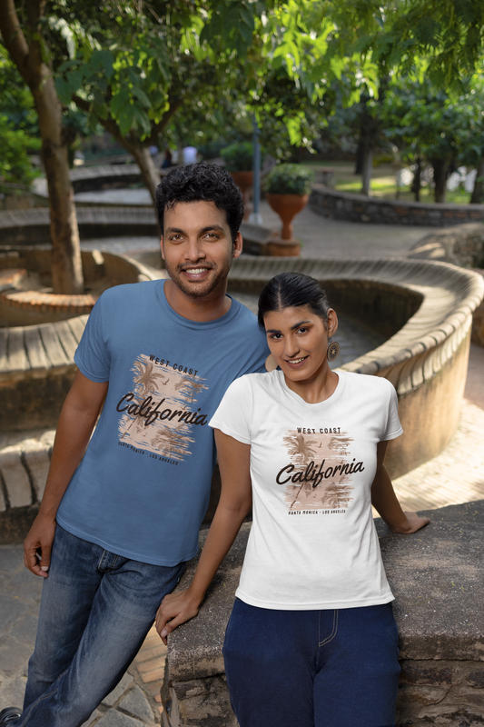 West Coast California Front - Unisex Erwachsenen Bio Baumwolle Kurzarm Shirt Creator T-Shirt 2.0 ST/St SK