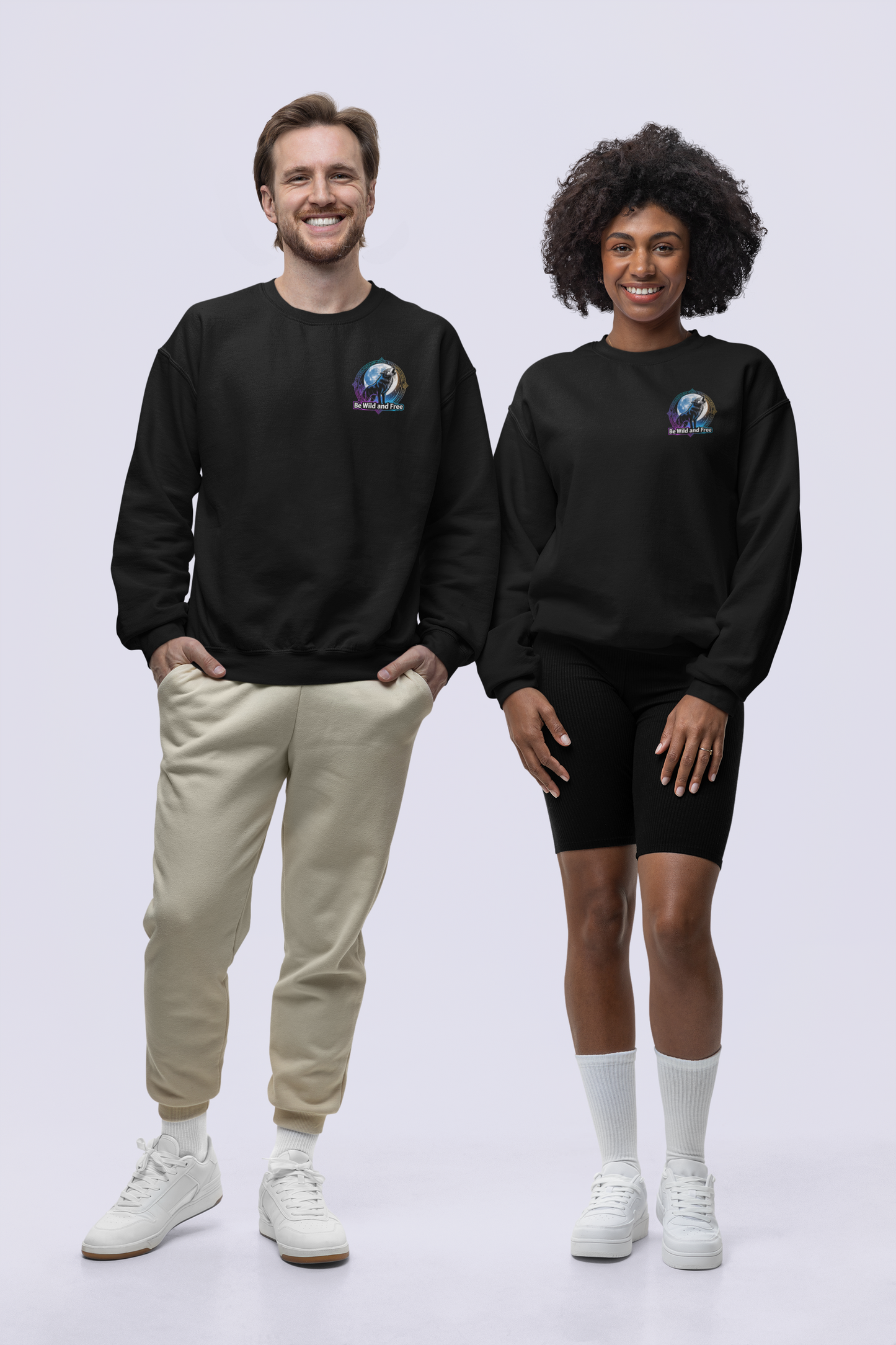 Wolf Runen Mond Be Wild and Free Mini II - Unisex Sweatshirt Changer Erwachsene 2.0 ST/ST SH