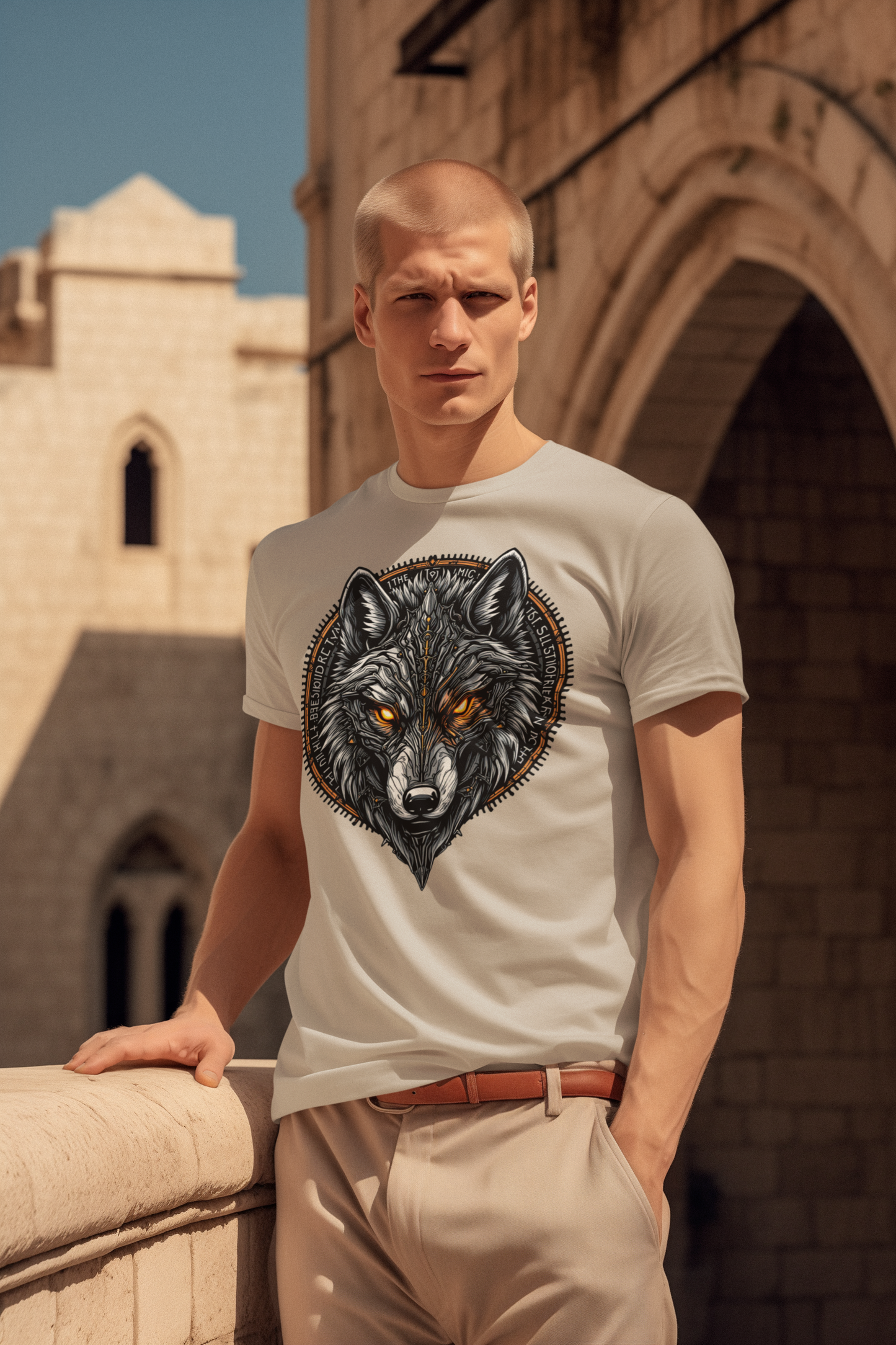 Wolf Runen Magische Augen - Unisex Erwachsenen Bio Baumwolle Kurzarm Shirt Creator T-Shirt 2.0 ST/ST SH