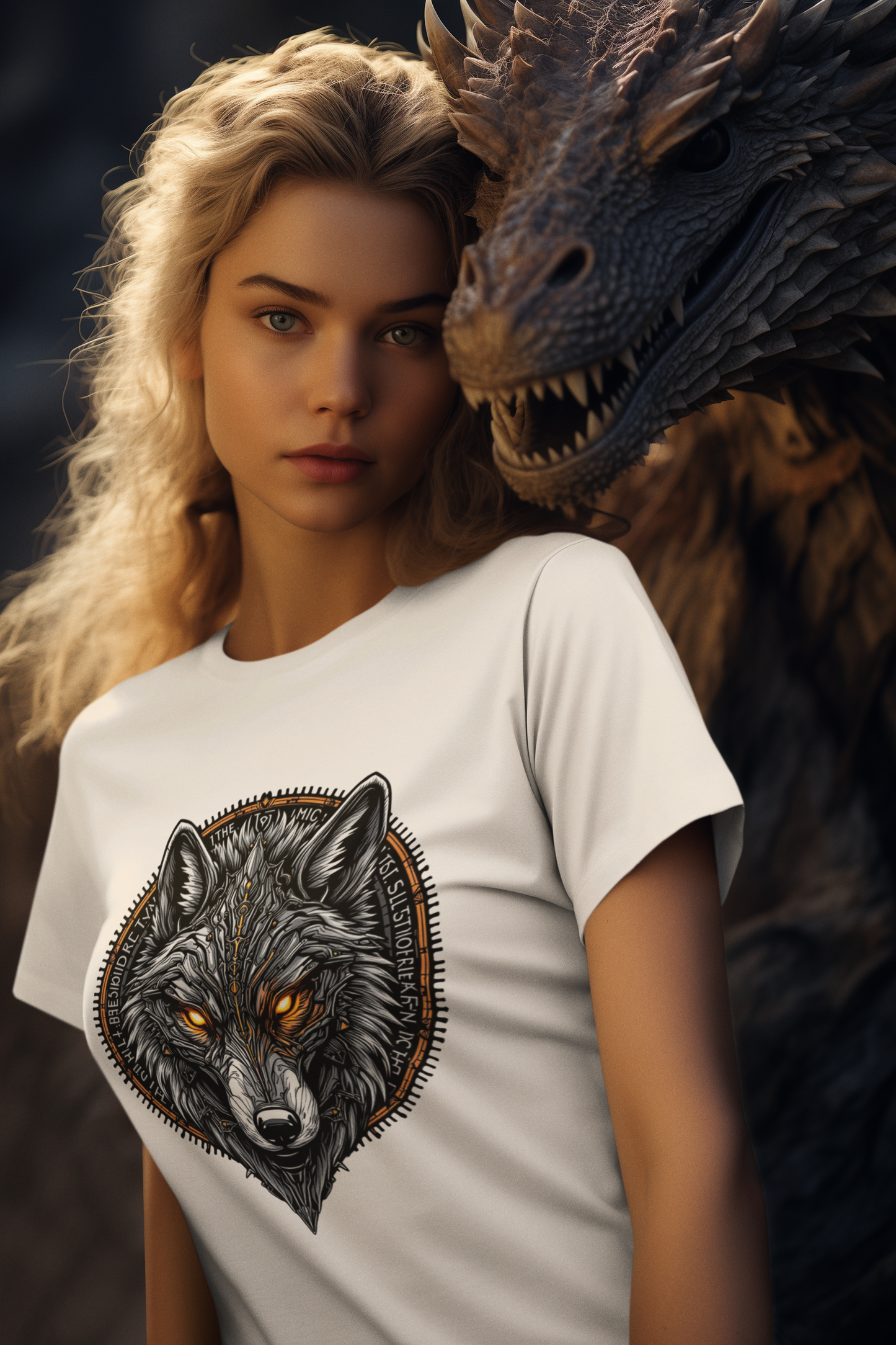 Wolf Runen Magische Augen - Unisex Erwachsenen Bio Baumwolle Kurzarm Shirt Creator T-Shirt 2.0 ST/ST SH