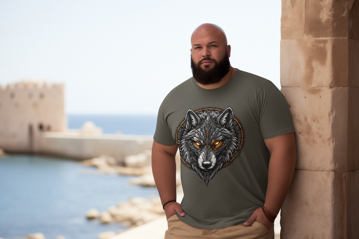 Wolf Runen Magische Augen - Unisex Erwachsenen Bio Baumwolle Kurzarm Shirt Creator T-Shirt 2.0 ST/ST SH