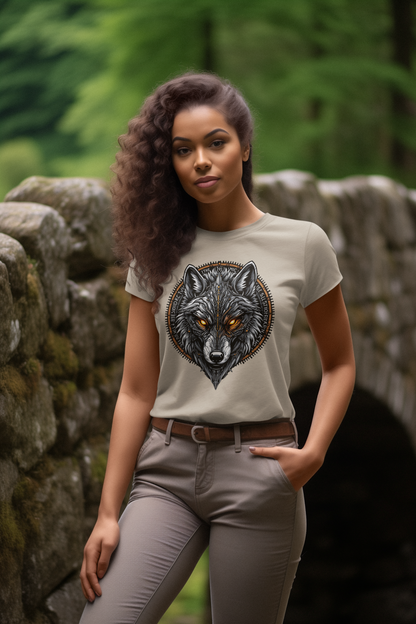 Wolf Runen Magische Augen - Unisex Erwachsenen Bio Baumwolle Kurzarm Creator T-Shirt 2.0 ST/ST SH