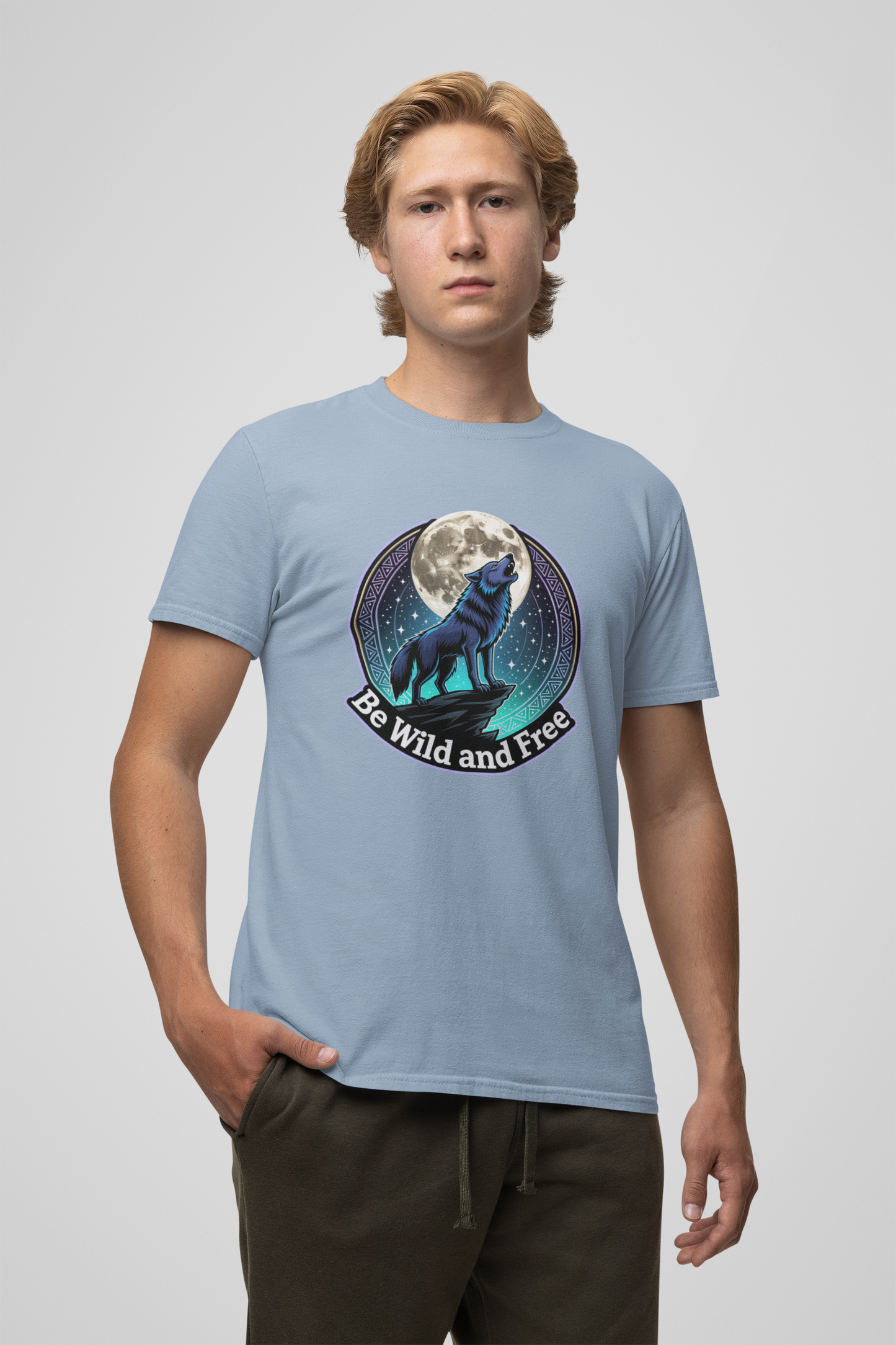 Wolf Be Wild and Free II Groß - Unisex Erwachsenen Bio Creator T-Shirt ST/ST SH