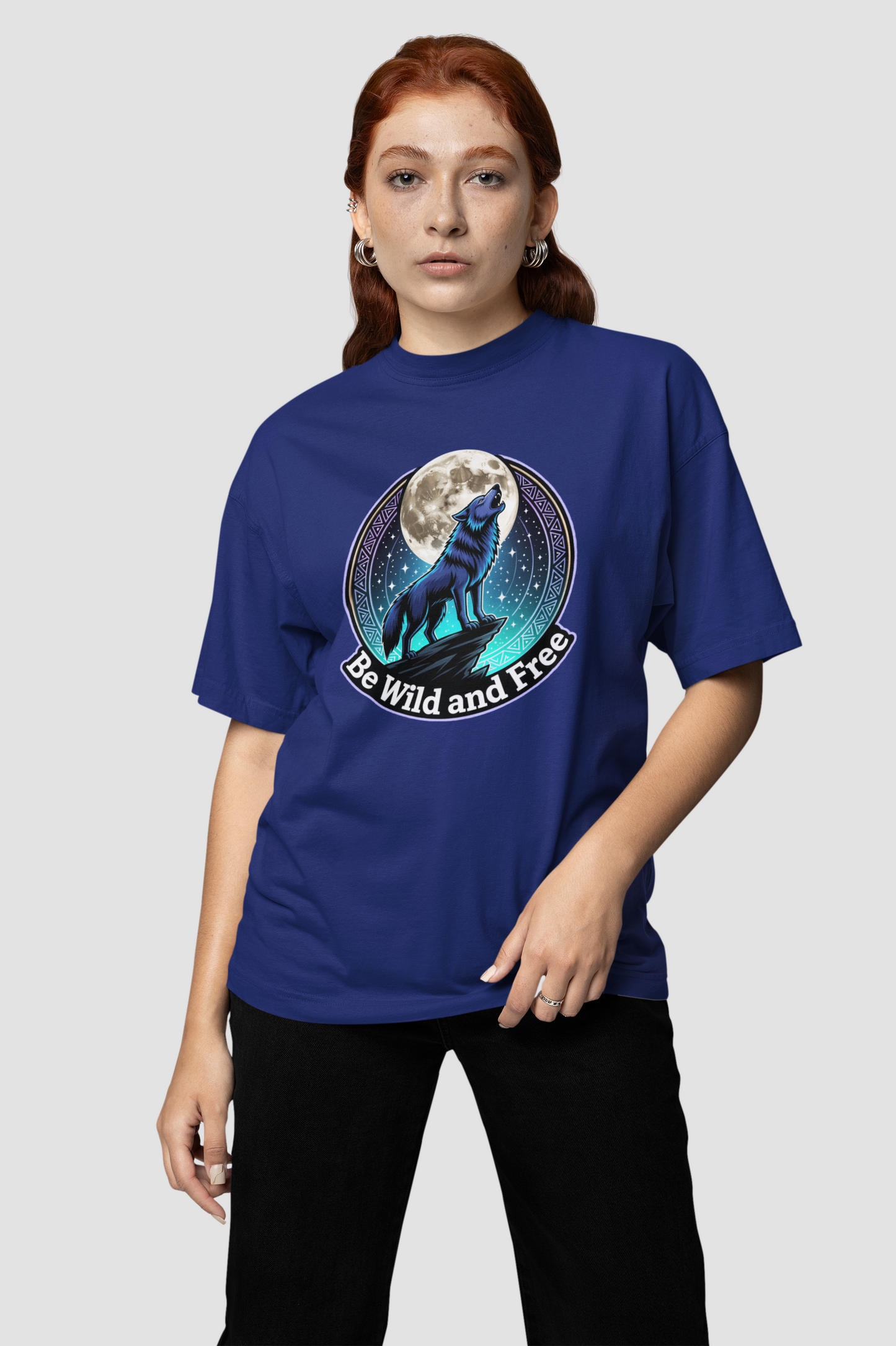 Wolf Be Wild and Free II Groß - Unisex Erwachsenen Bio Creator T-Shirt ST/ST SH