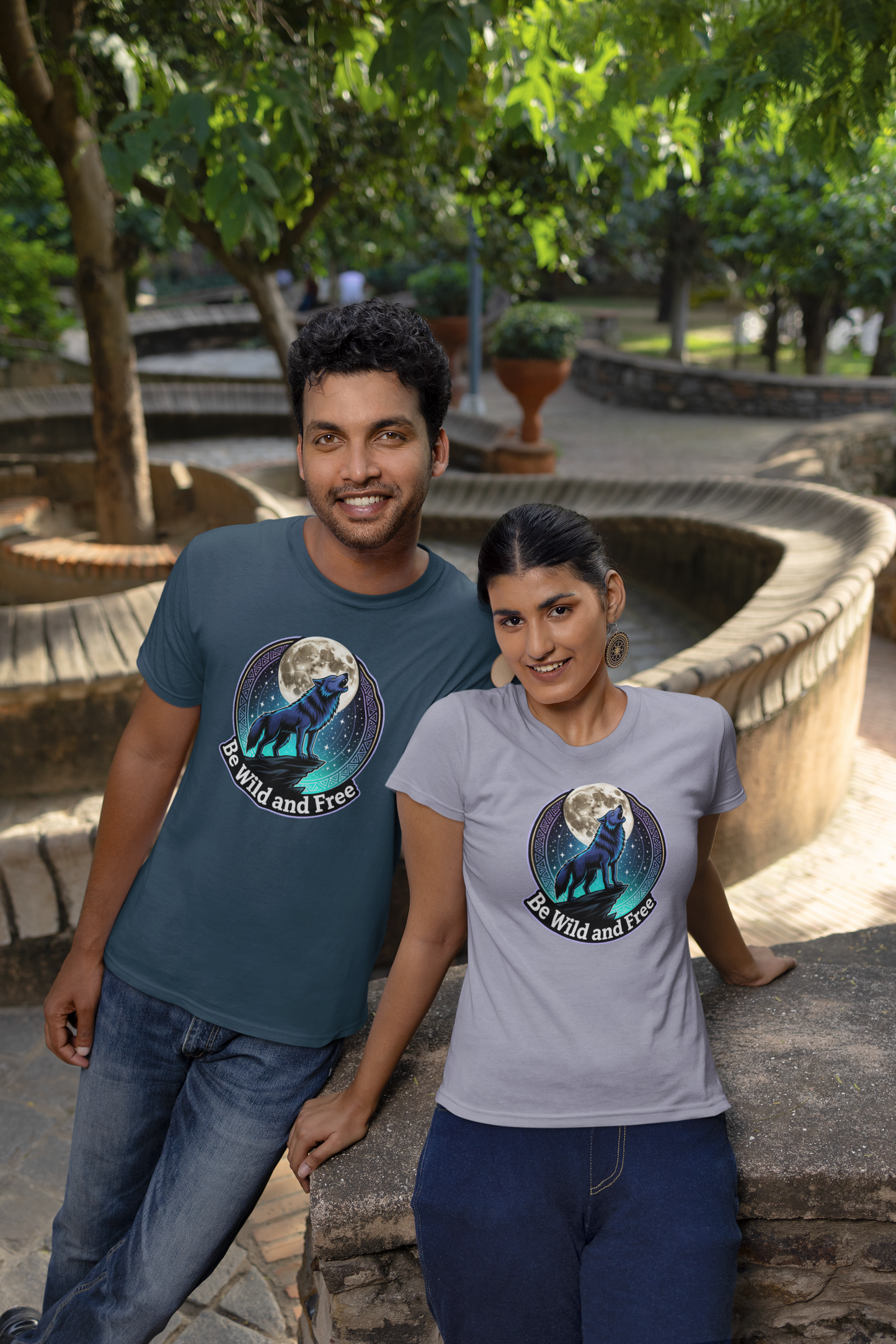 Wolf Be Wild and Free II Groß - Unisex Erwachsenen Bio Creator T-Shirt ST/ST SH