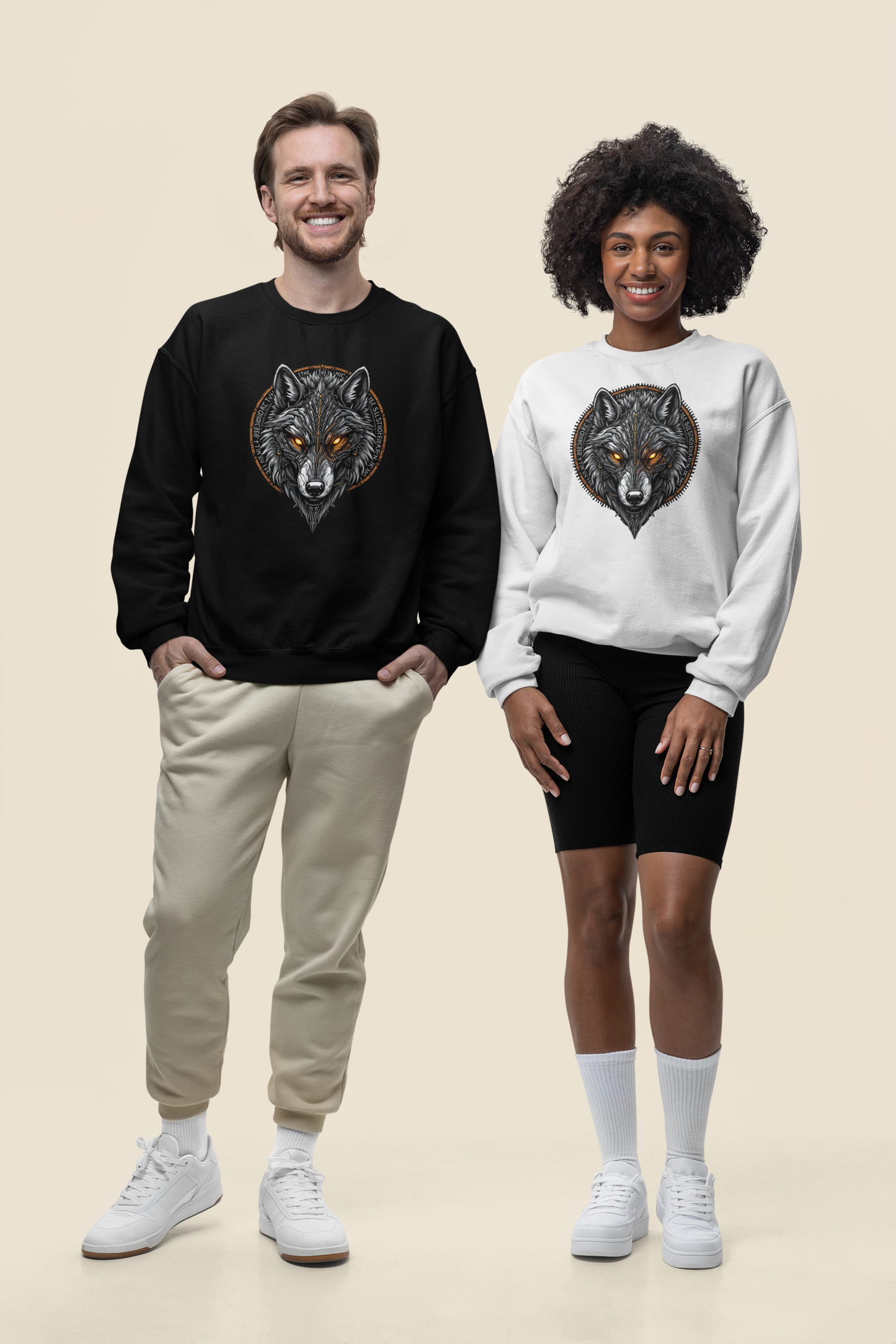 Wolf Runen Magische Augen - Unisex Erwachsenen Bio Changer Sweatshirt ST/ST SH