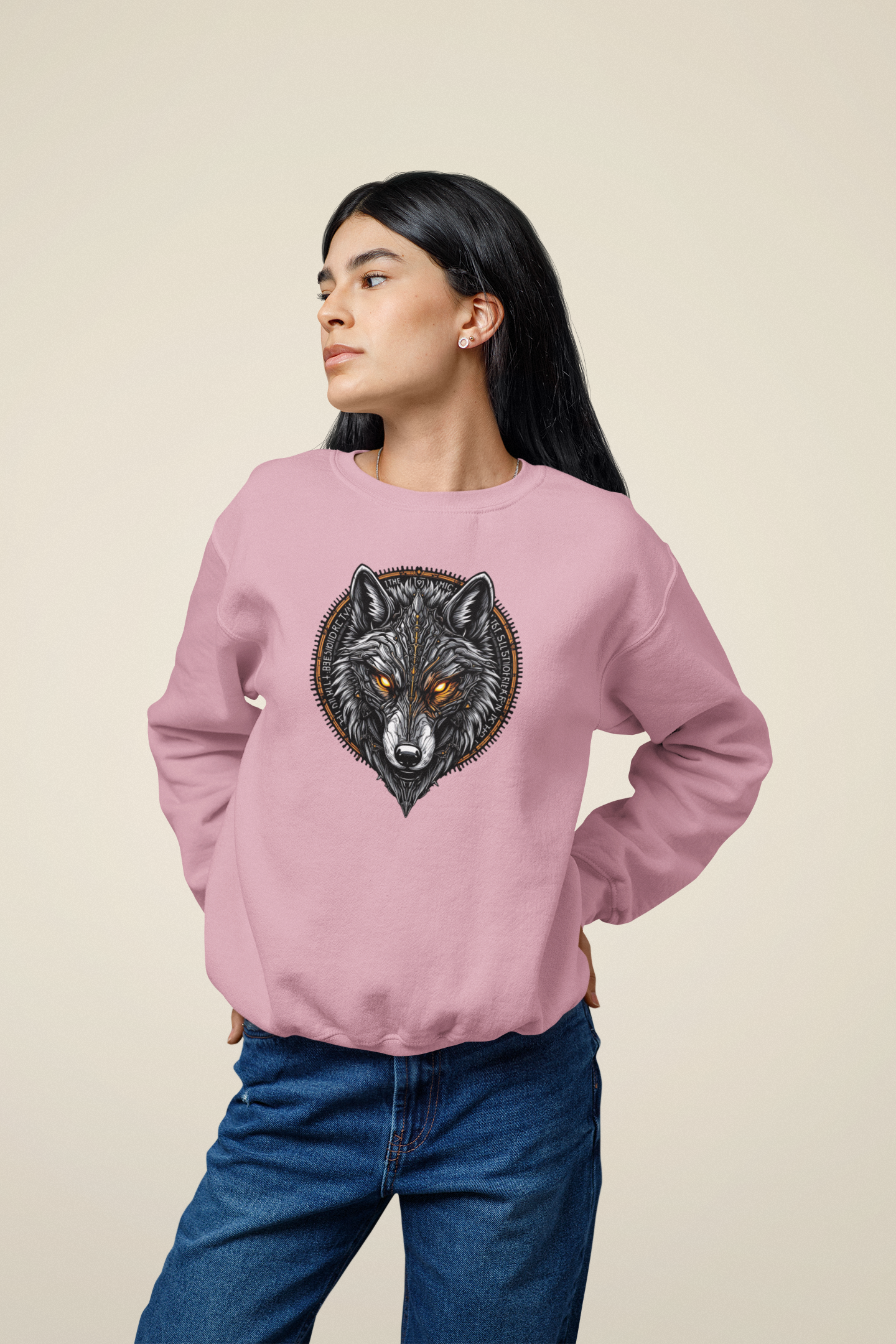 Wolf Runen Magische Augen - Unisex Erwachsenen Bio Changer Sweatshirt ST/ST SH