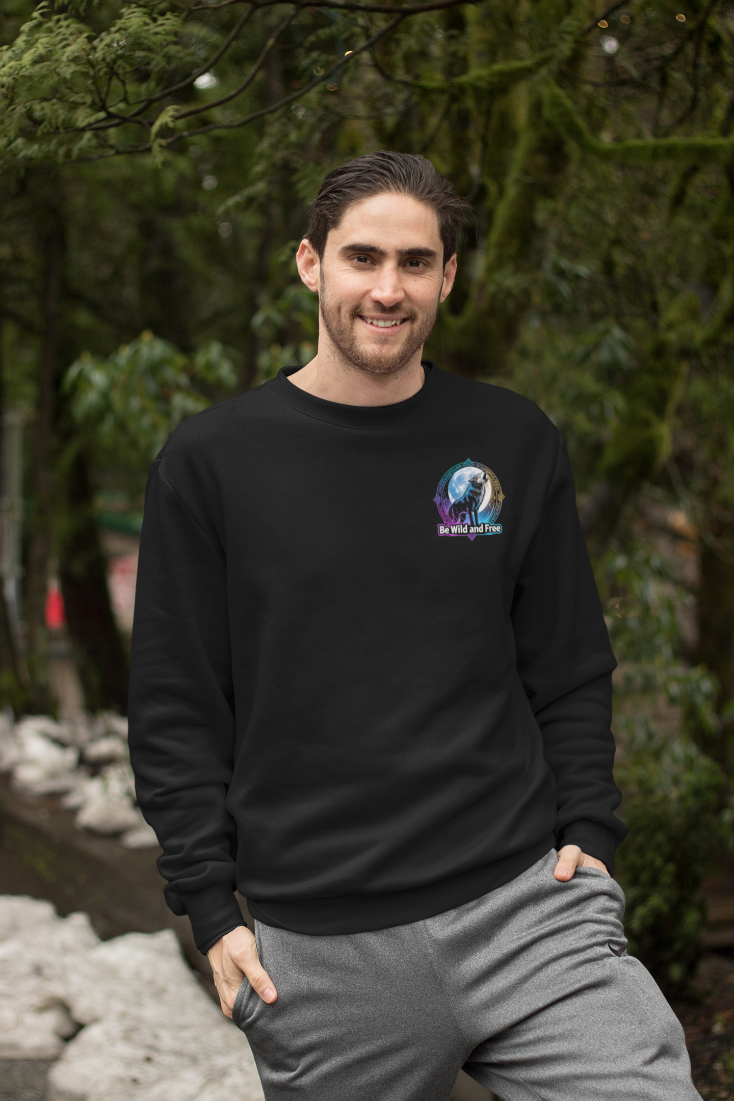 Wolf Runen Mond Be Wild and Free Mini - Unisex Changer Erwachsene ST/ST SH